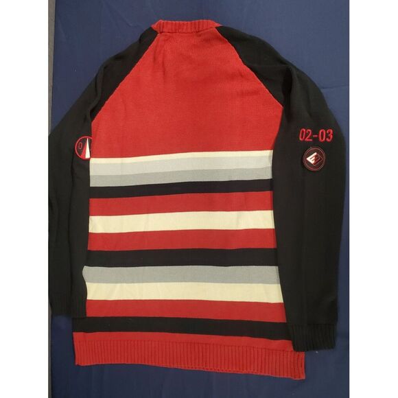 Vintage Y2K Enyce Hip Hop Rap Knit Sweater Mens L Red Striped Crew Neck Pullover - Picture 9 of 9
